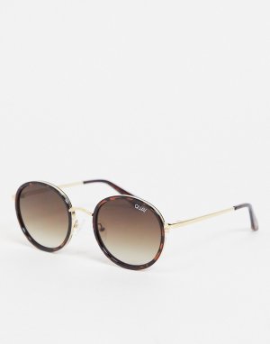 Коричневые круглые очки в стиле унисекс Quay Firefly Mini-Коричневый цвет Australia