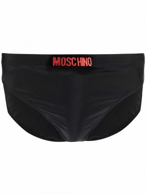 Плавки с логотипом Moschino. Цвет: черный