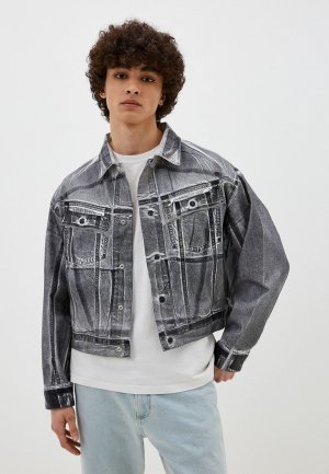 Куртка джинсовая Calvin Klein Jeans. Цвет: серый