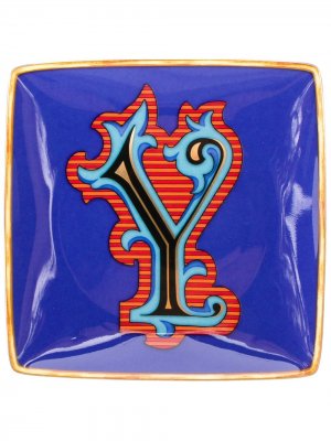 Декоративная тарелка Y Versace. Цвет: синий