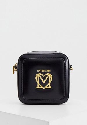 Сумка Love Moschino с шарфом-повязкой 15х100 см. Цвет: черный