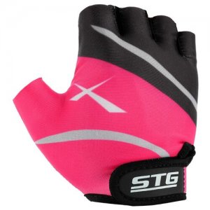 Перчатки , размер S, черный, розовый STG