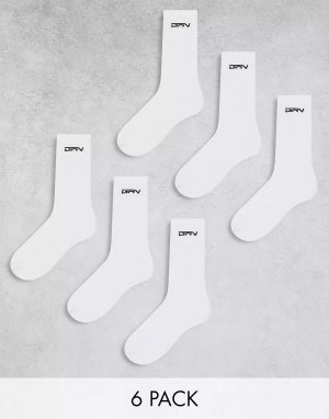 6 пар белых носков с вышитым логотипом Good For Nothing