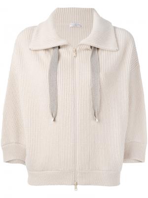 Zipped sweatshirt Brunello Cucinelli. Цвет: телесный
