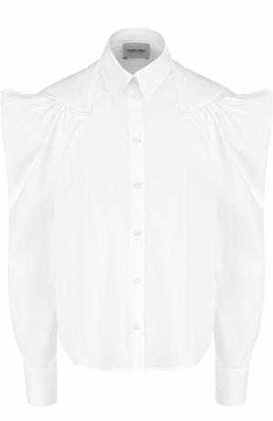 Хлопковая блуза с рукавом-фонарик Rachel Comey. Цвет: белый