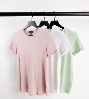 Набор из 3 футболок розового, белого и зеленого цвета -Зеленый цвет New Look Maternity