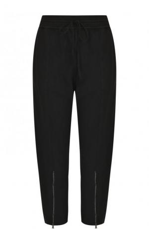 Укороченные хлопковые брюки с эластичным поясом Roque. Цвет: черный