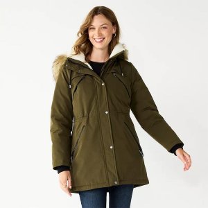 Куртка парка Hooded Sherpa & Quilted, зеленый Nine West