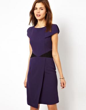 Платье с кружевной вставкой на талии A Wear. Цвет: dark purple
