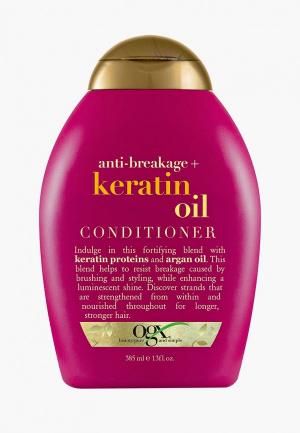 Кондиционер для волос Johnson & OGX против ломкости с кератиновым маслом, 385 мл. Цвет: белый