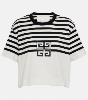 Укороченная футболка из хлопкового джерси 4g , черный Givenchy