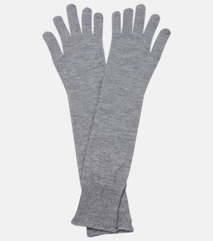 Кашемировые и шелковые перчатки , серый Alaïa