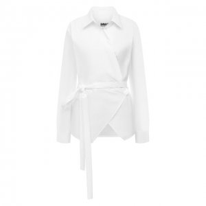 Хлопковая блузка Mm6. Цвет: белый