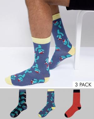 Набор из 3 пар новогодних носков Off-Duty. Цвет: мульти