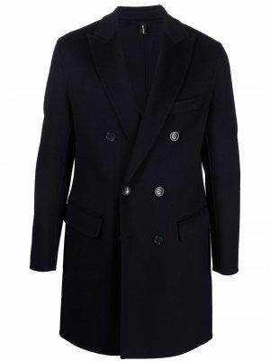 Двубортное пальто Paltò. Цвет: синий