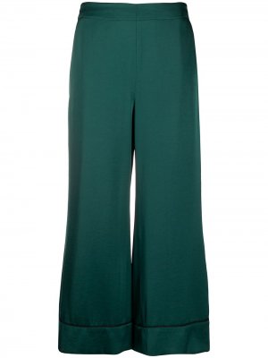 Укороченные брюки широкого кроя Blanca Vita. Цвет: зеленый