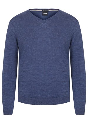 Пуловер шерстяной BOSS. Цвет: голубой