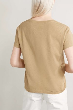 NILI LOTAN футболка Brady из хлопкового джерси с эффектом потертости, бежевый