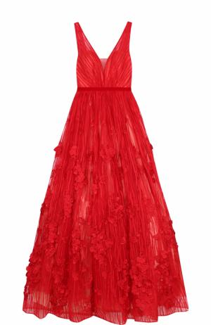 Приталенное платье-макси с пышной юбкой и открытой спиной Basix Black Label. Цвет: красный
