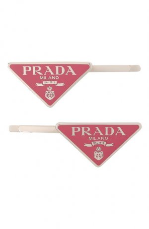 Набор из двух заколок для волос Prada. Цвет: розовый