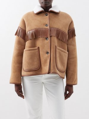 Двусторонняя куртка из овчины avis с кисточками , коричневый Cawley Studio