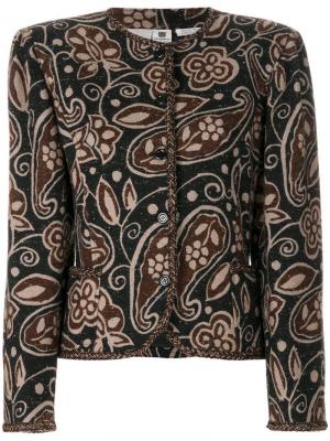 Пиджак с цветочным принтом Emanuel Ungaro Vintage. Цвет: синий