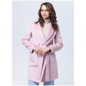Пальто , размер 48, светло-розовый КАЛЯЕВ. Цвет: светло-розовый