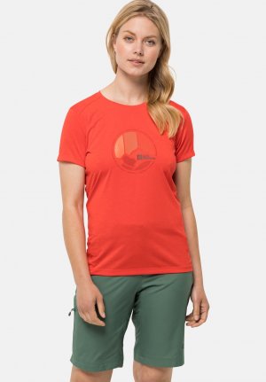 Спортивная футболка CROSSTRAIL GRAPHIC , цвет tango orange Jack Wolfskin