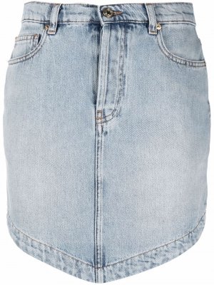 Джинсовая юбка мини асимметричного кроя Alexandre Vauthier. Цвет: синий