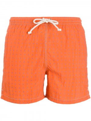 Плавки-шорты в горох Kiton. Цвет: оранжевый