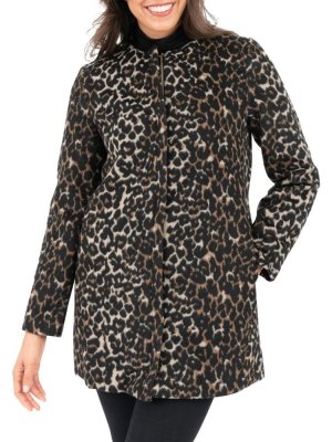 Пальто из смесовой шерсти с цвет Leopardовым принтом , Leopard Nine West