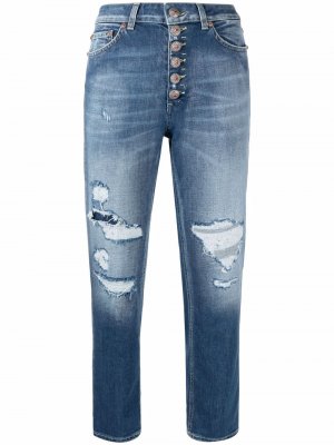 Cropped distressed jeans DONDUP. Цвет: синий