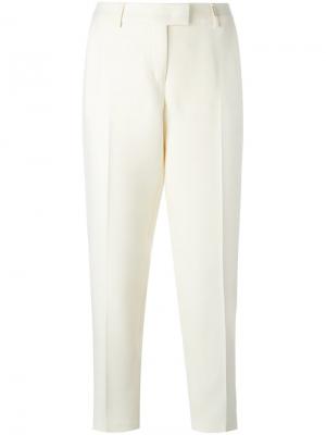 Укороченные классические брюки Fendi. Цвет: белый