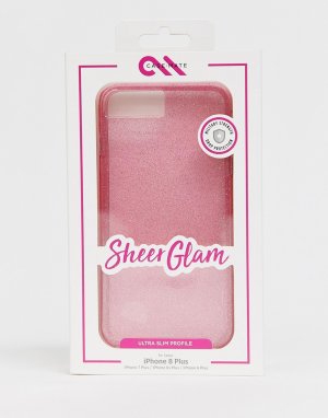 Розовый чехол для iPhone 8/7/6 plus с блестками Case-mate