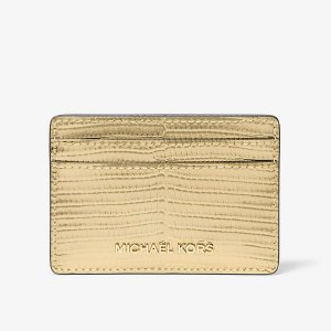 Визитница Michael Kors Jet Set Metallic Lizard Embossed Leather, золотистый