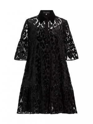 Платье длиной до колена из жаккарда и бархата , черный Talbot Runhof