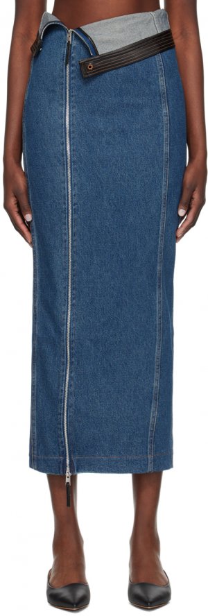 Джинсовая юбка макси цвета индиго Jo Paris Georgia