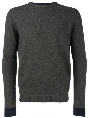 Приталенный свитер с контрастными деталями Sun 68. Цвет: серый