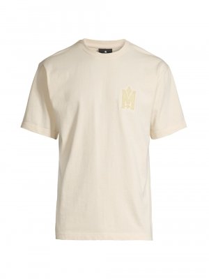 Бархатная футболка с логотипом , кремовый Mackage
