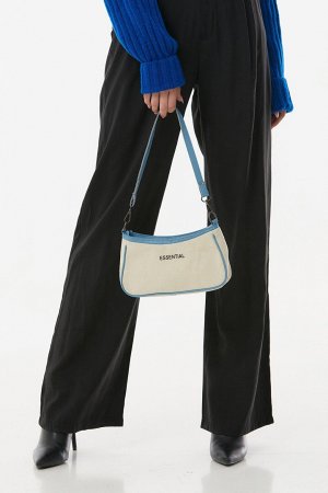 Льняная сумка через плечо Essential с надписью , нежно-голубой, мытый Fullamoda