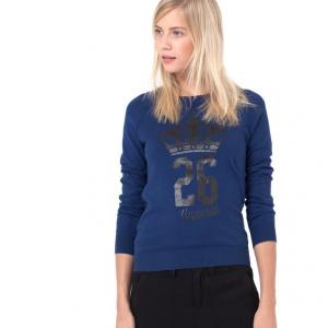 Пуловер с принтом из пайеток, 100% хлопка KAPORAL 5. Цвет: синий
