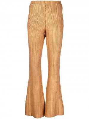 Расклешенные брюки в рубчик Hervé Léger. Цвет: коричневый