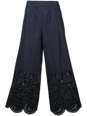 Укороченные брюки Muveil. Цвет: синий