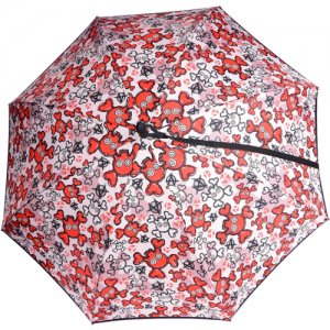 Зонт-трость , серый, красный Nex. Цвет: красный/серый