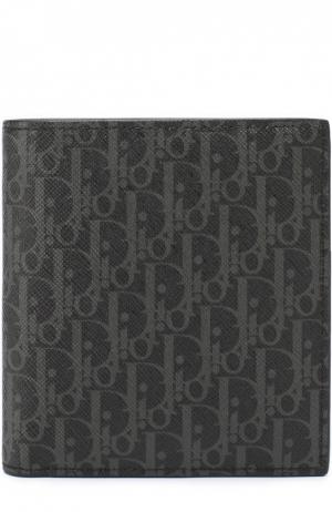 Текстильное портмоне с отделениями для кредитных карт Dior. Цвет: темно-серый