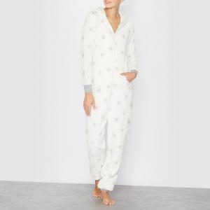 Пижама-комбинезон с капюшоном и рисунком R édition. Цвет: белый