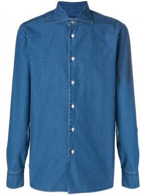 Джинсовая рубашка с принтом Borriello. Цвет: синий