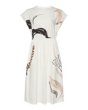 Платье ALYSI. Цвет: белый+черный+бежевый