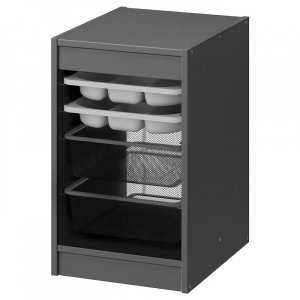 Комбинация для хранения ИКЕА ТРУФАСТ с лотком ящиков серый темно-серый 34x44x56 см IKEA
