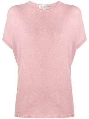 Кашемировая футболка тонкой вязки Blanca Vita. Цвет: розовый